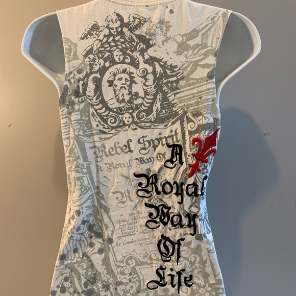 Rebel Spirit White and Red Short Sleeve Women's Top Size Med - Picture 2 of 7